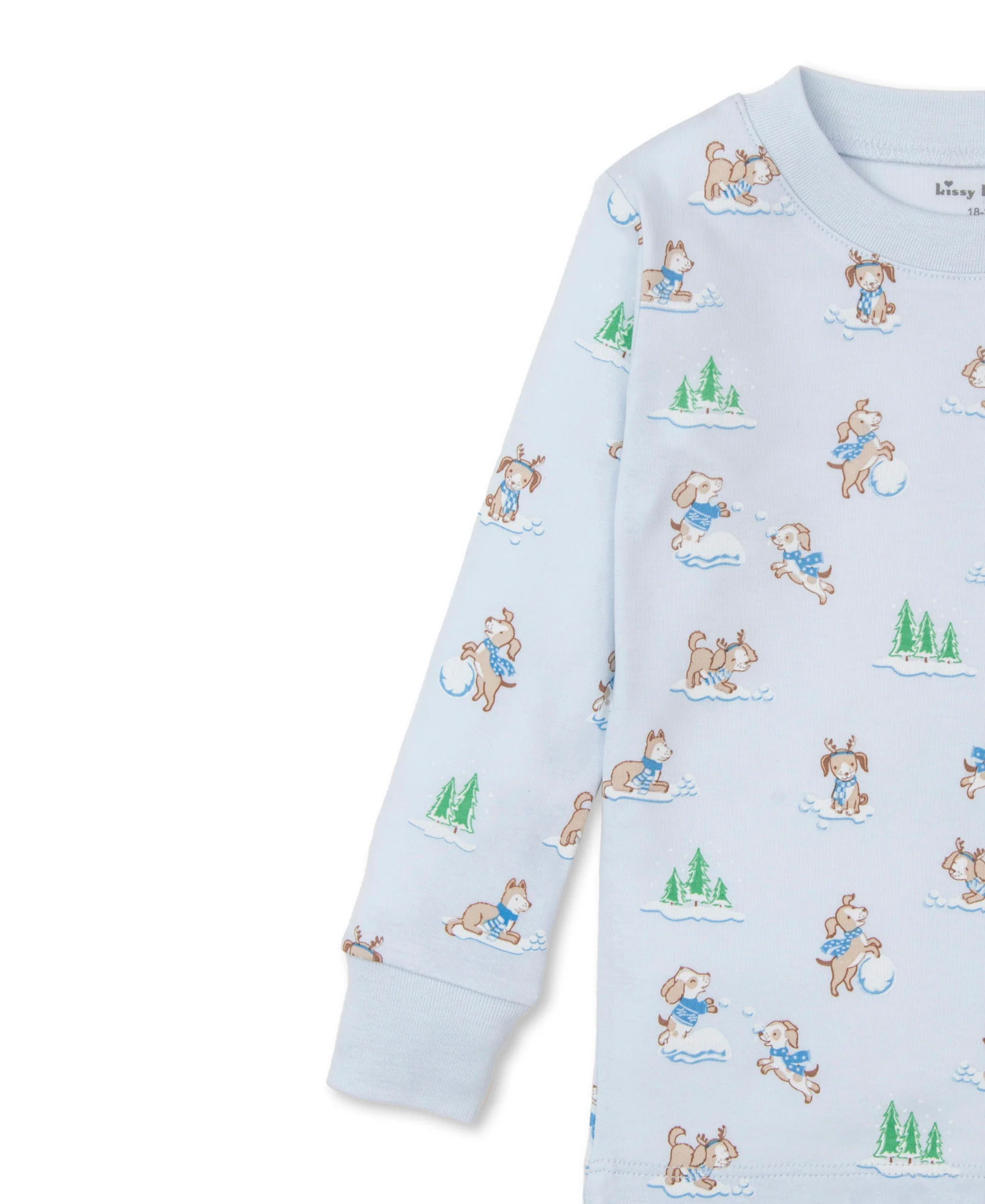 Puppy Snowball Pranks Blue Toddler Pajama Set - Image 3